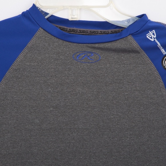 Rawlings Heat Fusion Power Balance 3/4 sleeve top gray and blue in Adult small - Picture 3 of 6